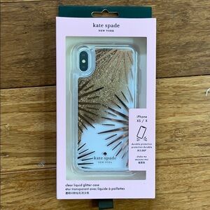 NEW KATE SPADE - XS/X Clear Liquid Gitter Case